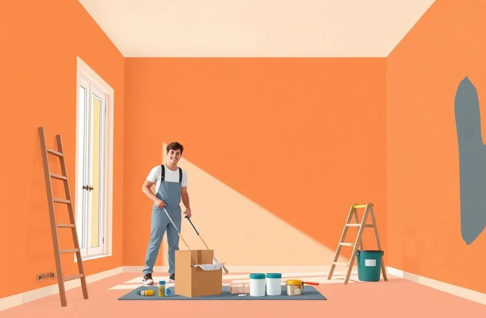 Intérieur rénové après travaux de peinture à Avon