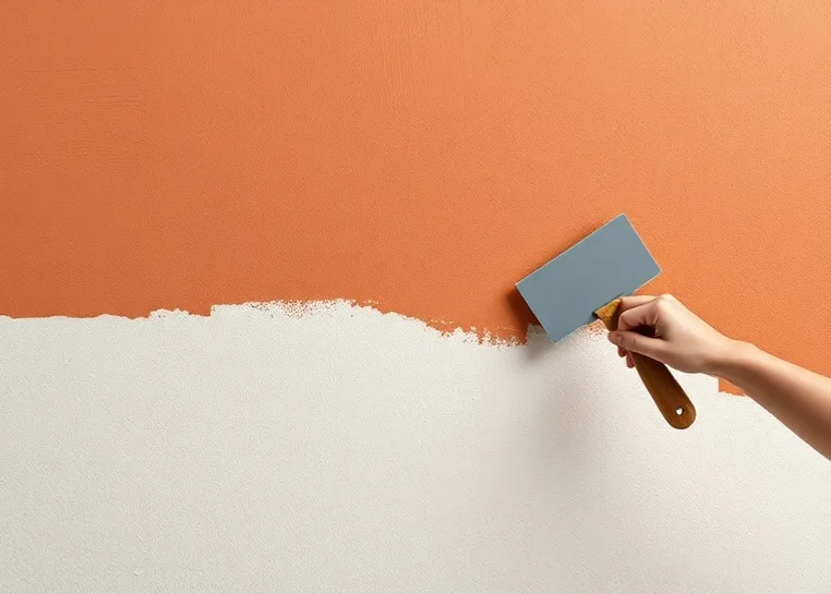 Application d'un enduit décoratif à la lisseuse sur un mur